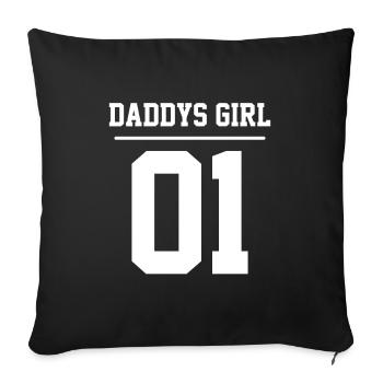 Daddys fille fière fille papa look partenaire Family - Housse de coussin décorative 45 x 45 cm - noir - Devant