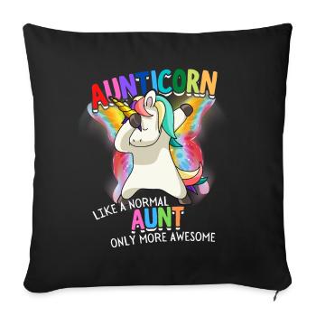 Aunticorn Aunt Dabbendes Unicorn Dabbing Unicorn - Sofa pillowcase 17,3'' x 17,3'' (45 x 45 cm) - black - Front