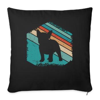 French Bulldog Cute Dog Design - Sofa pillowcase 17,3'' x 17,3'' (45 x 45 cm) - black - Front