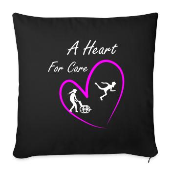Elderly nurse care for the elderly - Sofa pillowcase 17,3'' x 17,3'' (45 x 45 cm) - black - Front