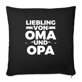 Liebling von Oma und Opa - Sofakissenbezug 45 x 45 cm - Schwarz - Vorne