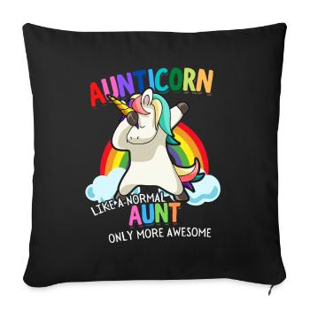 Aunticorn Aunt Dabbendes Unicorn Dabbing Unicorn - Sofa pillowcase 17,3'' x 17,3'' (45 x 45 cm) - black - Front