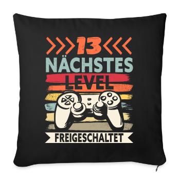 13. Geburstag Geschenk Zocker Geschenk - Sofakissenbezug 45 x 45 cm - Schwarz - Vorne