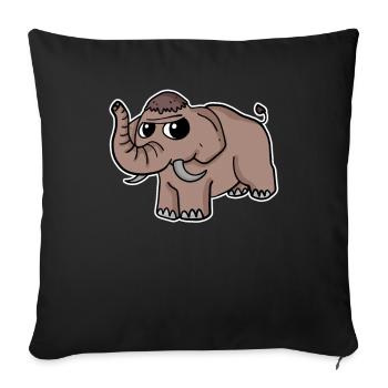 Mammouth doux - Housse de coussin décorative 45 x 45 cm - noir - Devant