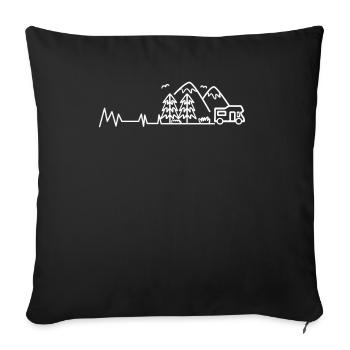 Heartbeat motorhome pulse - Sofa pillowcase 17,3'' x 17,3'' (45 x 45 cm) - black - Front