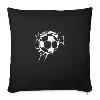 Schulkind Einschulung Fußball - Sofakissenbezug 45 x 45 cm - Schwarz - Vorne