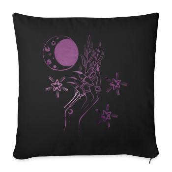 Witch Hand Magic Power Mystic ametyst lilac - Sofa pillowcase 17,3'' x 17,3'' (45 x 45 cm) - black - Front