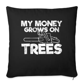 Arbres Arboriste Tronçonneuse - Housse de coussin décorative 45 x 45 cm - noir - Devant