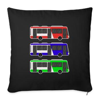 Bus - Housse de coussin décorative 45 x 45 cm - noir - Devant