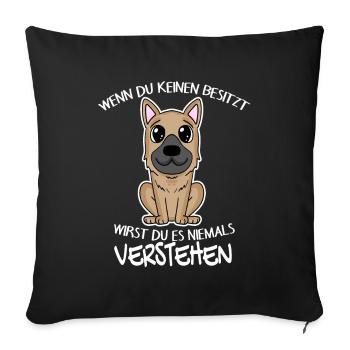 Deutscher Schäferhund - Sofakissenbezug 45 x 45 cm - Schwarz - Vorne