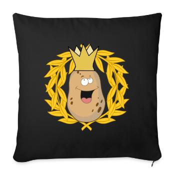King potato tubers vegetables laurel wreath - Sofa pillowcase 17,3'' x 17,3'' (45 x 45 cm) - black - Front