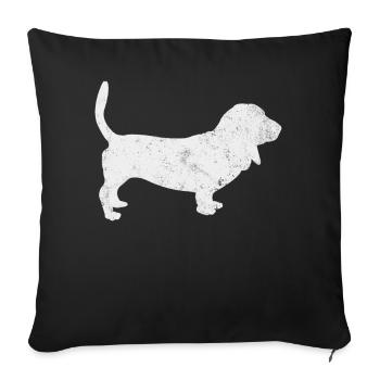 Basset Hound Dog Vintage - Sofa pillowcase 17,3'' x 17,3'' (45 x 45 cm) - black - Front