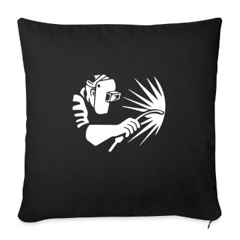Soudeur design idées cadeaux - Housse de coussin décorative 45 x 45 cm - noir - Devant