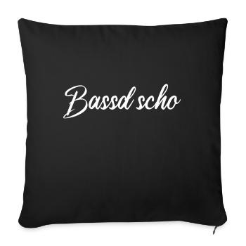 Bassd Scho Est déjà fränkisch Franken cadeau - Housse de coussin décorative 45 x 45 cm - noir - Devant