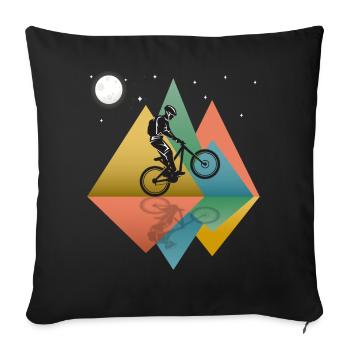 Vtt Rétro - Housse de coussin décorative 45 x 45 cm - noir - Devant