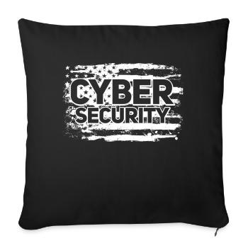 Cybersécurité USA Flag IT Computer - Housse de coussin décorative 45 x 45 cm - noir - Devant