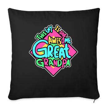 Grand Grand-père Vintage - Housse de coussin décorative 45 x 45 cm - noir - Devant