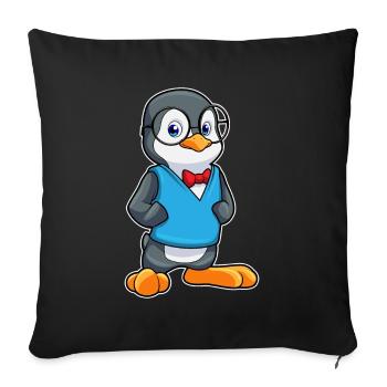 Pinguin Nerd Brille - Sofakissenbezug 45 x 45 cm - Schwarz - Vorne