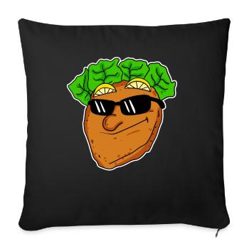 Cooles Schnitzel mit Sonnenbrille - Sofakissenbezug 45 x 45 cm - Schwarz - Vorne