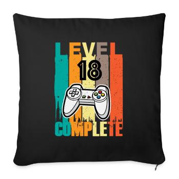 Level 18 Complete Controller 18th Birthday - Sofa pillowcase 17,3'' x 17,3'' (45 x 45 cm) - black - Front