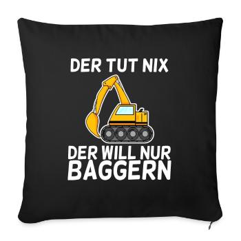Bagger Baggerfahrer - Sofakissenbezug 45 x 45 cm - Schwarz - Vorne