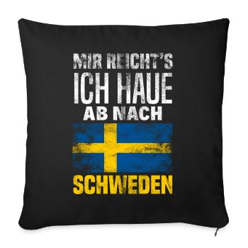 Schweden Flagge Schwede Geschenk - Sofakissenbezug 45 x 45 cm - Schwarz - Vorne