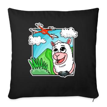 Drone Quadcopter Drone Pilot Drone Alpaca - Sofa pillowcase 17,3'' x 17,3'' (45 x 45 cm) - black - Front