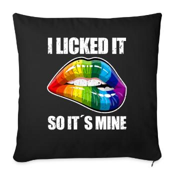 LGBTQ I licked it so its mine Gay Pride - Housse de coussin décorative 45 x 45 cm - noir - Devant
