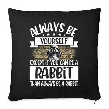 Hase - Sofakissenbezug 45 x 45 cm - Schwarz - Vorne