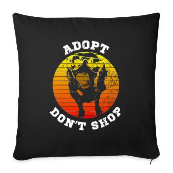adopt don't shop - Sofa pillowcase 17,3'' x 17,3'' (45 x 45 cm) - black - Front