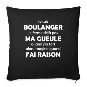 Je suis Boulanger - Housse de coussin décorative 45 x 45 cm - noir - Devant