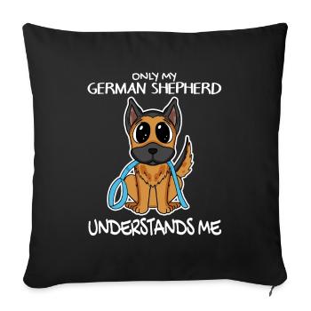Deutscher Schäferhund - Sofakissenbezug 45 x 45 cm - Schwarz - Vorne