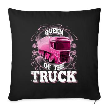 lkw Fahrerin - Sofakissenbezug 45 x 45 cm - Schwarz - Vorne