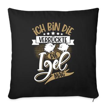Igel - Sofakissenbezug 45 x 45 cm - Schwarz - Vorne