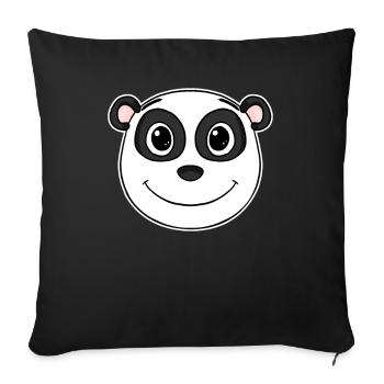 Panda - Housse de coussin décorative 45 x 45 cm - noir - Devant