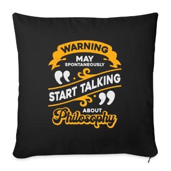 Drôle de philosophie étudiant enseignant cadeau - Housse de coussin décorative 45 x 45 cm - noir - Devant