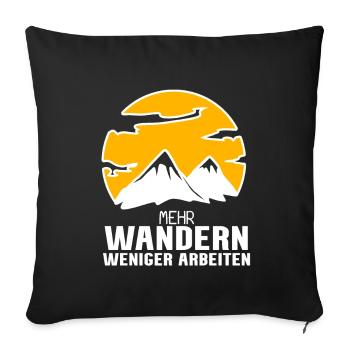 Wandern Berge Wanderer - Sofakissenbezug 45 x 45 cm - Schwarz - Vorne