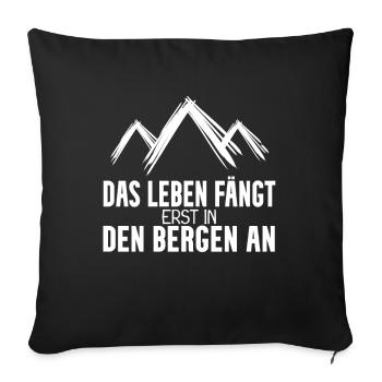 Wandern Berge Wanderer - Sofakissenbezug 45 x 45 cm - Schwarz - Vorne