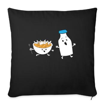 Müsli Chasing Milk Cornflakes Frühstückscerealien - Sofakissenbezug 45 x 45 cm - Schwarz - Vorne