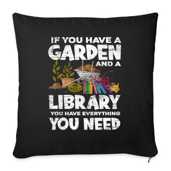 Garten Gartenarbeit Bücher Lesen Geschenk - Sofakissenbezug 45 x 45 cm - Schwarz - Vorne