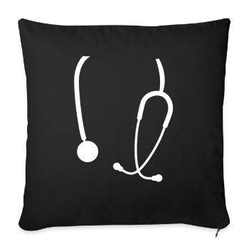 Stethoscope Nurse Doctor Funny Nurse - Sofa pillowcase 17,3'' x 17,3'' (45 x 45 cm) - black - Front