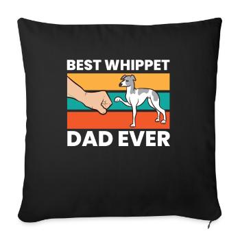 Haustier Whippet Bester Whippet-Papa aller Zeiten - Housse de coussin décorative 45 x 45 cm - noir - Devant