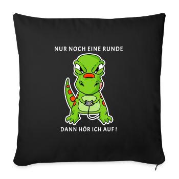 Nur noch eine Runde Zocken Gaming Kinder - Sofakissenbezug 45 x 45 cm - Schwarz - Vorne