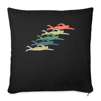 Schwimmen Schwimmer - Sofakissenbezug 45 x 45 cm - Schwarz - Vorne
