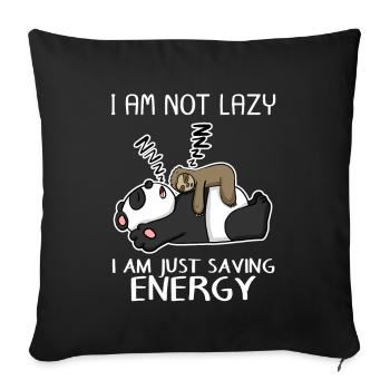 Drôle de paresseux Panda sort drôle cadeau - Housse de coussin décorative 45 x 45 cm - noir - Devant