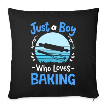 Backen Bäcker Retro - Sofakissenbezug 45 x 45 cm - Schwarz - Vorne