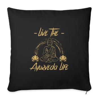 Ayurveda Massages | Spirituality Gift Ideas - Sofa pillowcase 17,3'' x 17,3'' (45 x 45 cm) - black - Front
