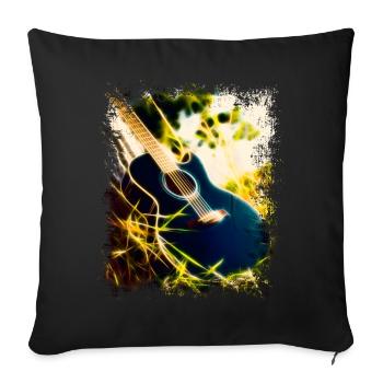 Guitar in the grass - Sofa pillowcase 17,3'' x 17,3'' (45 x 45 cm) - black - Front