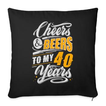 40th birthday beer lover - Sofa pillowcase 17,3'' x 17,3'' (45 x 45 cm) - black - Front