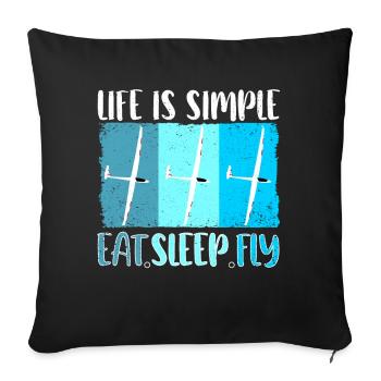 Glider Gliding Gliding Glider - Sofa pillowcase 17,3'' x 17,3'' (45 x 45 cm) - black - Front